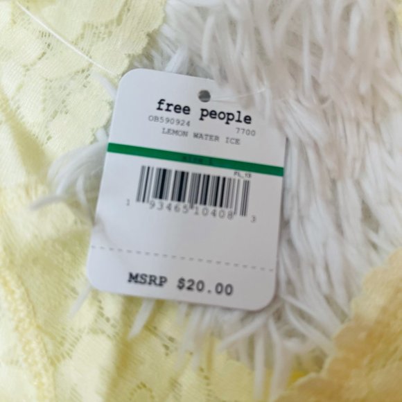 Free People Galloon Lace Racerback Bralette Lemon - Picture 6 of 6